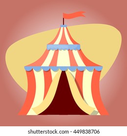 Circus tent colorful icon