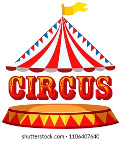 Circus tent concept with text illustration