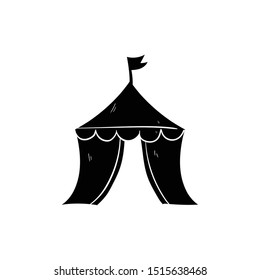 circus tent doodle hand drawing vector 