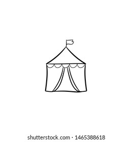 circus tent doodle icon vector