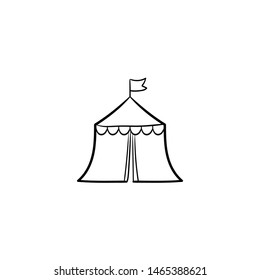 Circus Tent Doodle Icon Vector