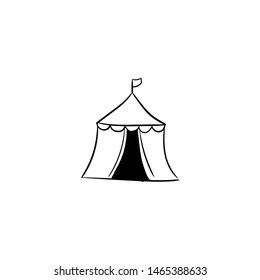 circus tent doodle icon vector