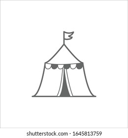 Circus Tent Doodle Icon Vector On White Background