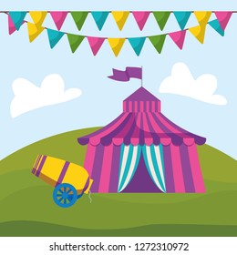 circus tent entertainment icon