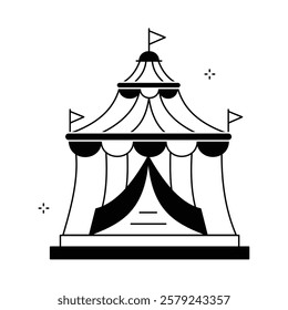 Circus Tent Entertainment Vector Icon Design