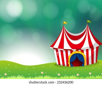 Circus tent in a field