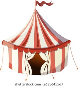Circus tent with flag. Carnival.