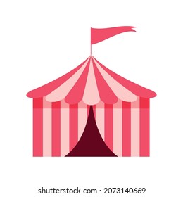 Circus Tent With Flag Icon Style