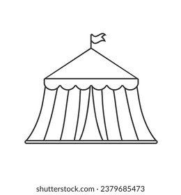 Circus tent flag line icon. Amusement park, vector flat sign