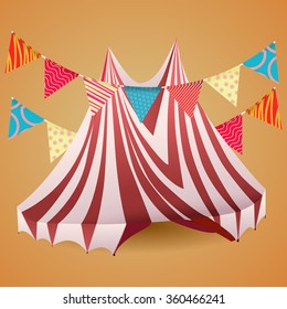 Circus tent with flags