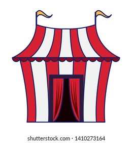 Circus tent with flags isolated cartoon vector illustration graphic design