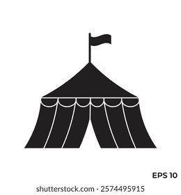 circus tent flat icon vector