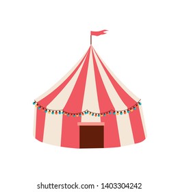 Circus Tent flat vector Illustration.