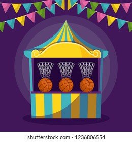 circus tent of games and garlands