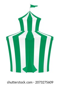 Circus tent. green and white.  vector illustration