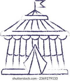 Circus Tent hand drawn vector illustration