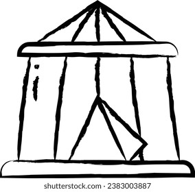 Circus tent hand drawn vector illustration