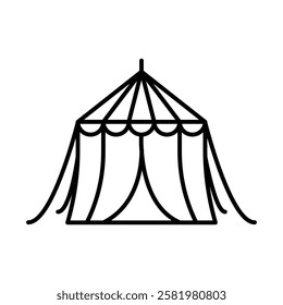 Circus tent icon Black and white logo