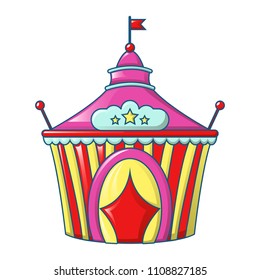 Circus tent icon. Cartoon of circus tent vector icon for web design isolated on white background
