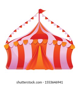 Circus tent icon. Cartoon of circus tent vector icon for web design isolated on white background
