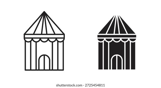 Conjunto de concepto de icono de carpa de circo. Colección de íconos simple