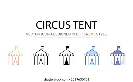 Circus Tent icon design with white background stock illustration