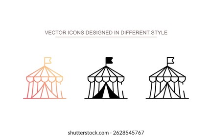 Circus Tent icon design with white background stock illustration