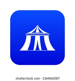 Circus tent icon digital blue for any design isolated on white vector illustration