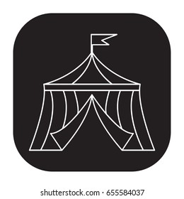 circus tent icon flat black