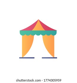 circus tent icon flat design vector illustration full color. isolated on white background