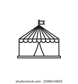 Circus tent icon Flat illustration sign