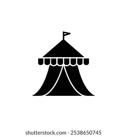 Circus tent icon flat line symbol set.