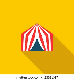 Circus tent icon, flat style