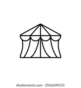 circus tent icon Flat symbol set outline