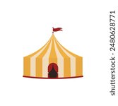 Circus tent icon. Funfair and carnival symbol. Vector illustration.