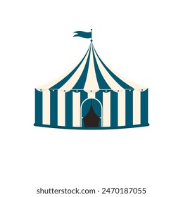 Circus tent icon. Funfair and carnival symbol. Vector illustration.