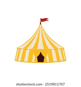 Circus tent icon. Funfair and carnival symbol. Vector illustration.