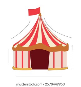 Circus tent icon. Funfair and carnival symbol.