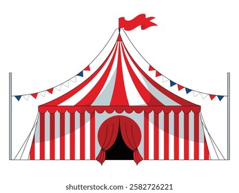 Circus Tent Icon Funfair and Carnival Symbol