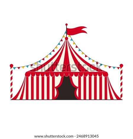 Circus tent icon. Funfair and carnival symbol. Vector illustration.