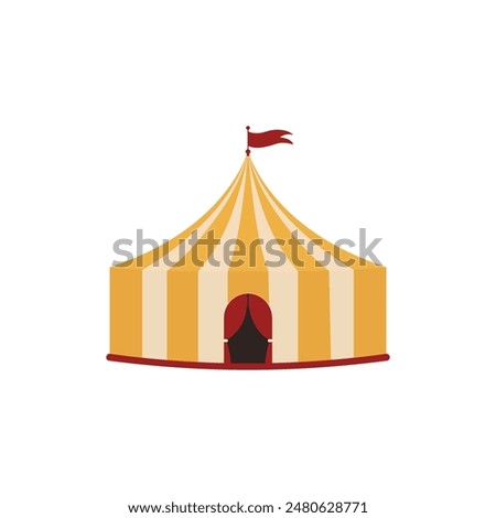 Circus tent icon. Funfair and carnival symbol. Vector illustration.