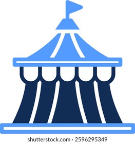 Circus Tent Icon Glyph Color Vector Illustration