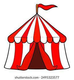 Zirkus Zelt Icon Illustration Handgezeichnete isolierte Vektorgrafik