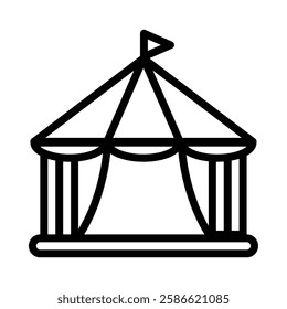 Circus Tent icon illustration in line style. Perfect for website mobile app presentation. Suitable for any user interface and user experience