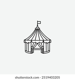 Circus tent icon isolated on white background