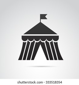 Circus tent icon isolated on white background. Vector art.