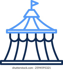 Circus Tent Icon Line Color Vector Illustration