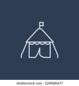 Circus Tent icon. Circus Tent linear design concept from Circus collection. Simple element vector illustration on dark blue background.