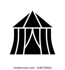 icono de tienda de circo o logotipo símbolo de signo aislado ilustración vectorial - iconos vectoriales de estilo negro de alta calidad
