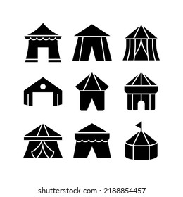 circus tent icon or logo isolated sign symbol vector illustration - high quality black style vector icons
